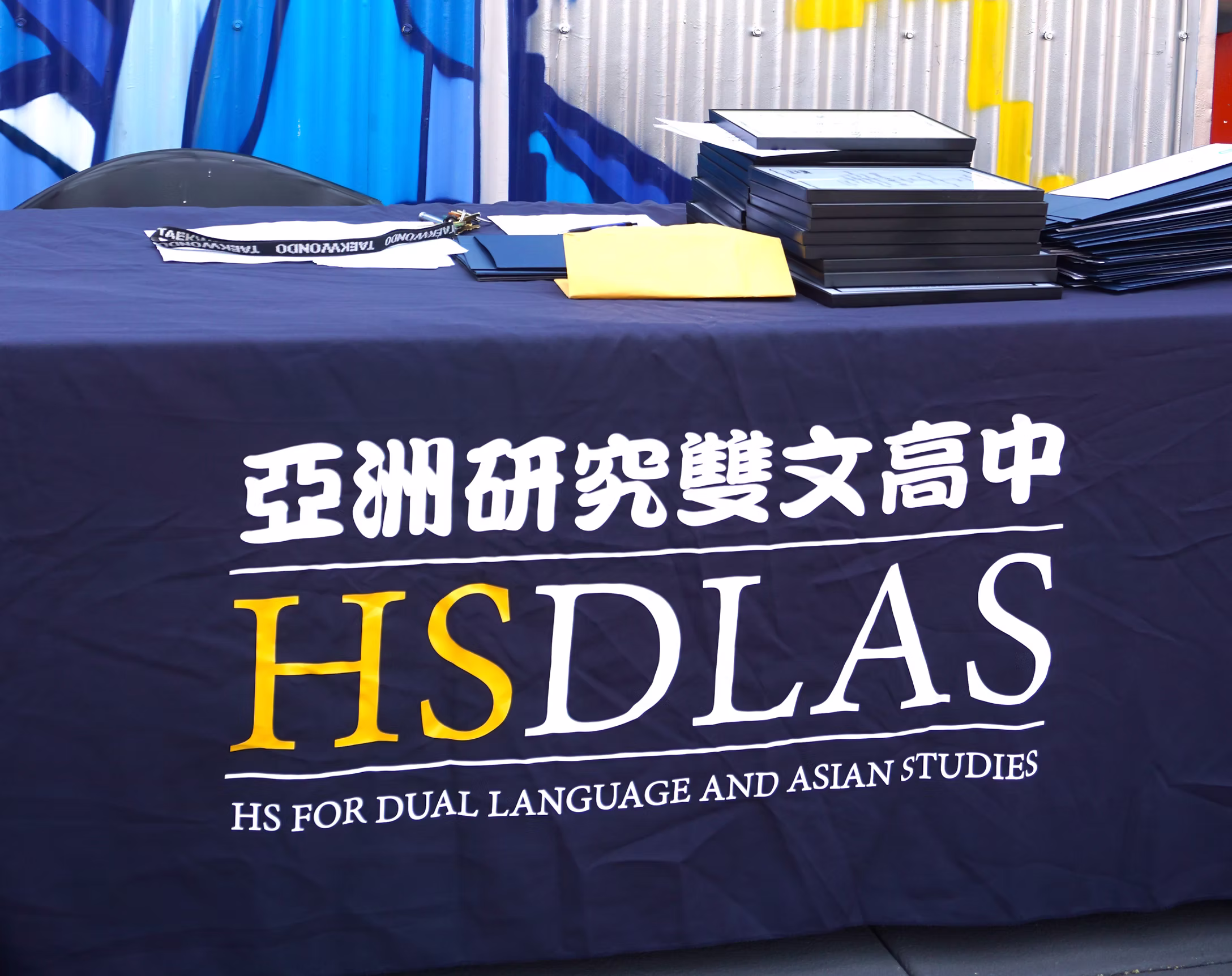 HSDLAS student club fair table displaying various club information